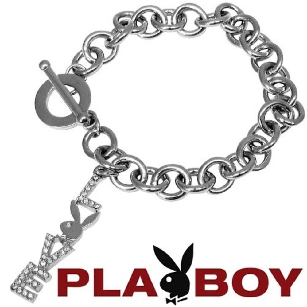 Playboy Bracelet Bunny LOVE Charm Platinum Plated
